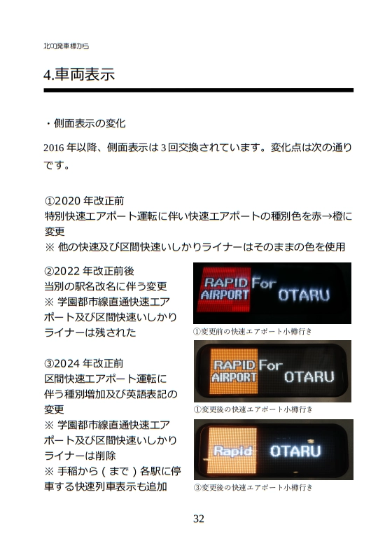 昨今の新千歳空港着発列車