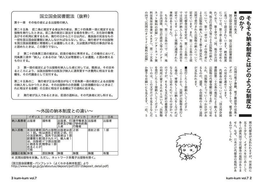 vol.7『国立国会図書館本２～納本制度の歴史と現在～』 