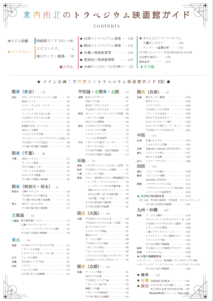 東西南北のトラペジウム映画館ガイド